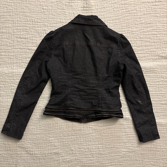 y2k bejeweled black/grey denim jacket ੈ✩‧₊ - Picture 5 of 6